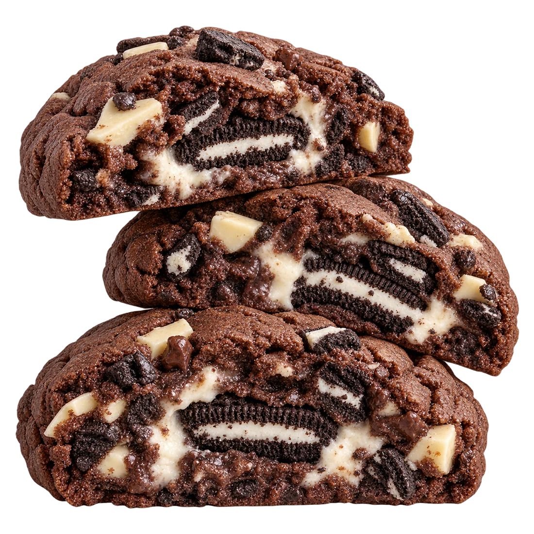Perpjauti Cookies & Cream sausainiai su kakaviniais sausainiais ir kreminio sūrio įdaru